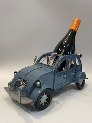 Sujet Métal Porte Bouteille 2 CV BLEUE ( sans la bouteille)