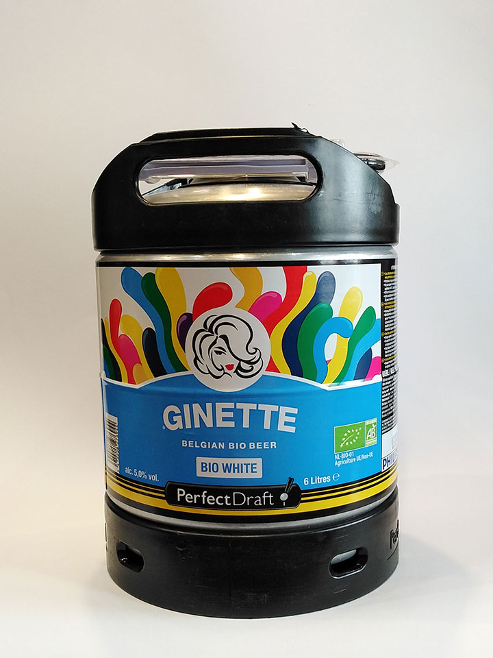 Mini Fût Ginette blanche bio 6 Litres - Desbos Boissons