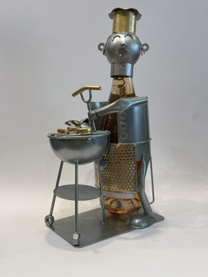 Sujet Métal Porte Bouteille BARBECUE ( sans la bouteille)