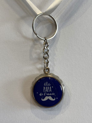 SPÉCIAL FÊTE DES PÈRES Porte-clé - décapsuleur "élu papa de l'année"