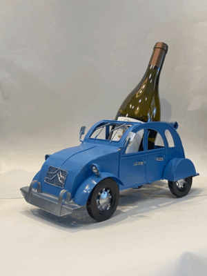 Sujet Métal Porte Bouteille 2 CV BLEUE (sans la bouteille)